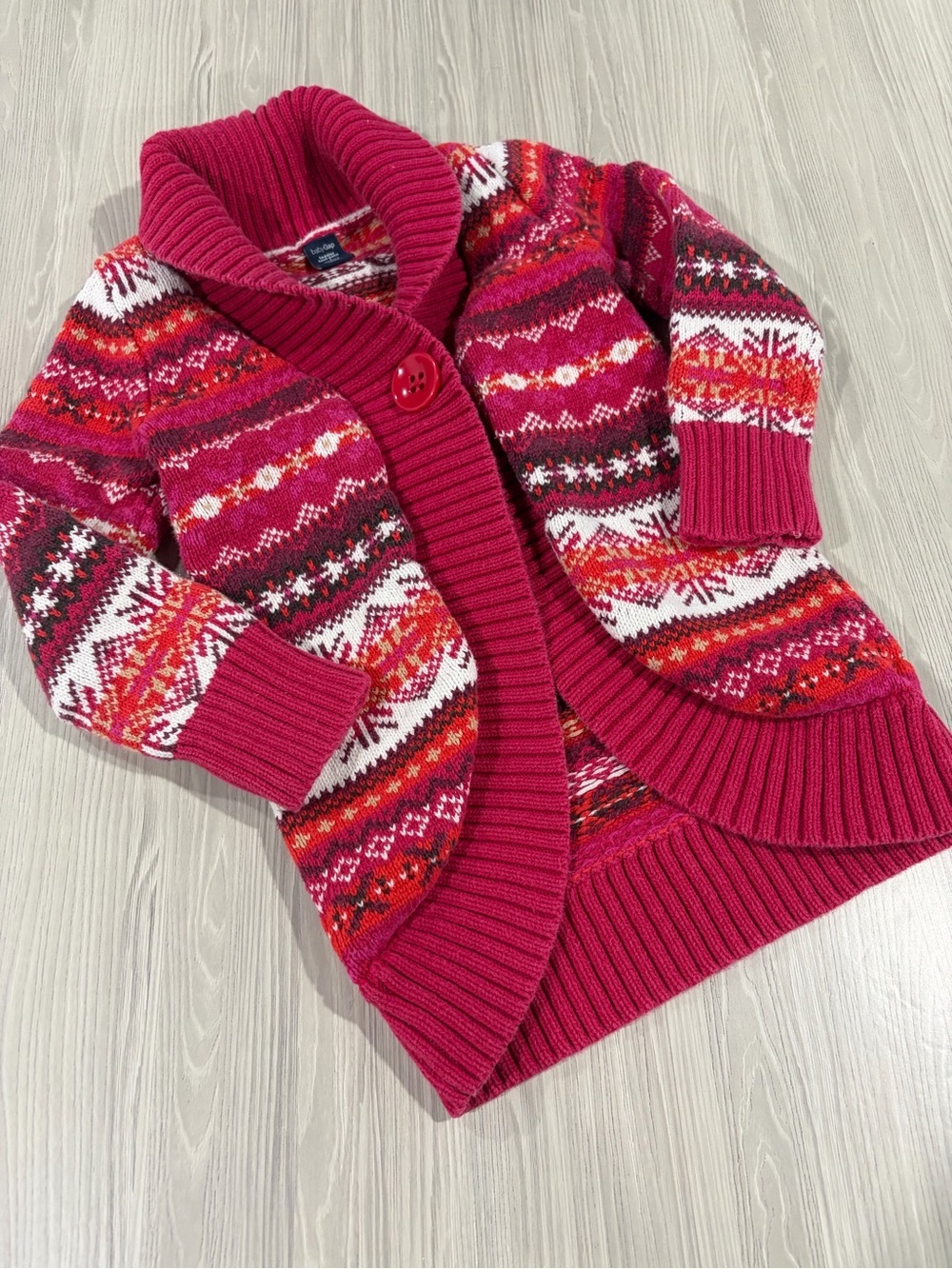 4/$20 Baby Gap Children’s Fuchsia Patterned Cardigan Sweater 3